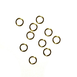  Kroužek ocel barva zlata dvoj.6mm"76123"10ks/bal
